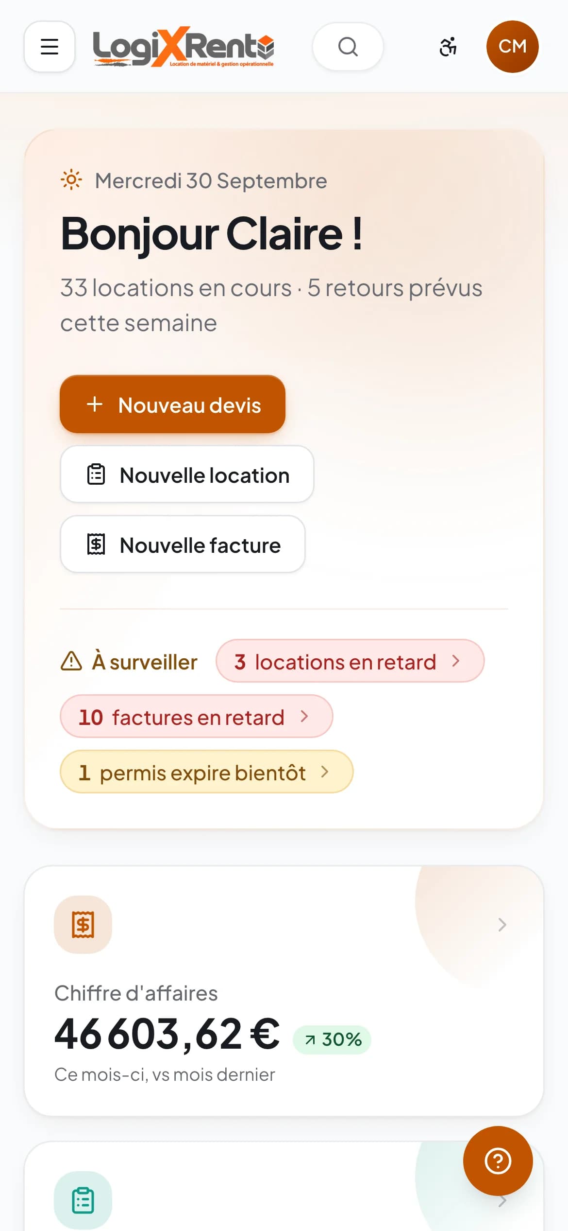 LogixRent sur téléphone